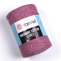 Macrame Cotton Lurex (743, Брусничный / розовый люрекс)
