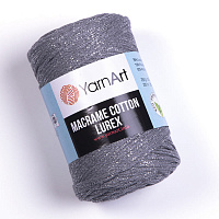 Macrame Cotton Lurex (737, Серый / люрекс серебро)