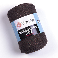 Macrame Cotton Lurex (736, Темно - коричневый / бронзовый люрекс)