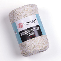 Macrame Cotton Lurex (724, Молочный / золотой люрекс)