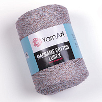 Macrame Cotton Lurex (727, Светло - серый / бронзовый люрекс)